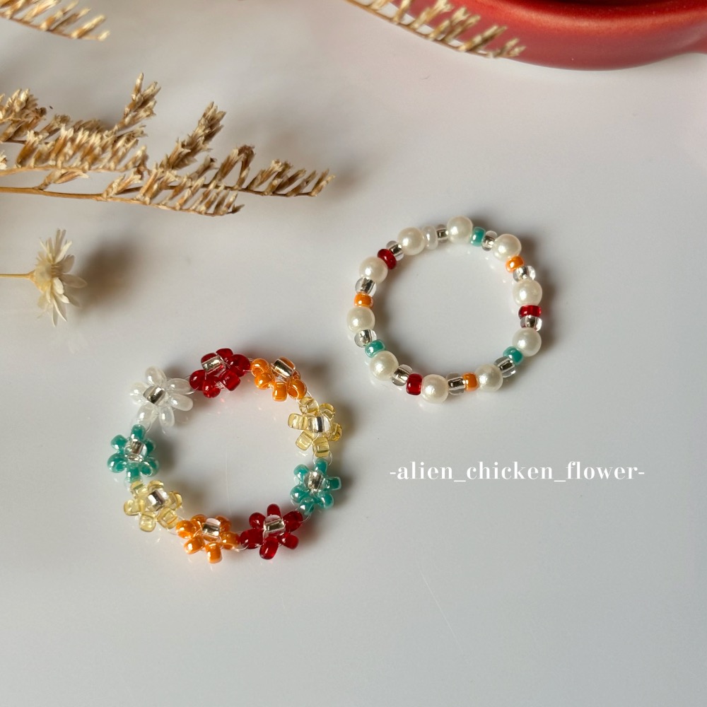 𝓐𝓬𝓯🍿外星家ㄟ串珠戒指·͜· 🎅🏻不用說我就知道是聖誕節🎄系列戒指·͜· 手工串珠·͜· 串珠戒指·͜-規格圖9
