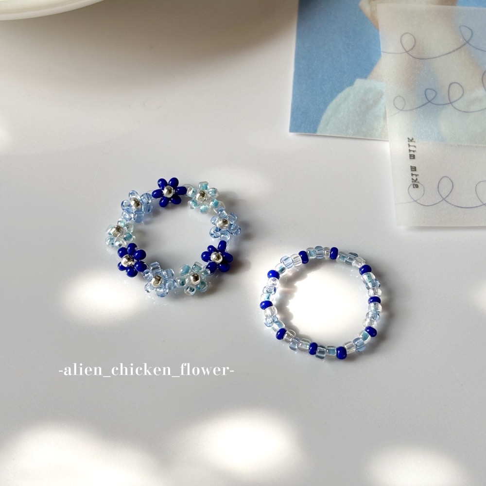 𝓐𝓬𝓯🍿外星家ㄟ串珠戒指·͜· ✨蔚藍早起童話🌬️系列·͜· 手工串珠·͜· 串珠戒指·͜· 戒指·͜·-細節圖2