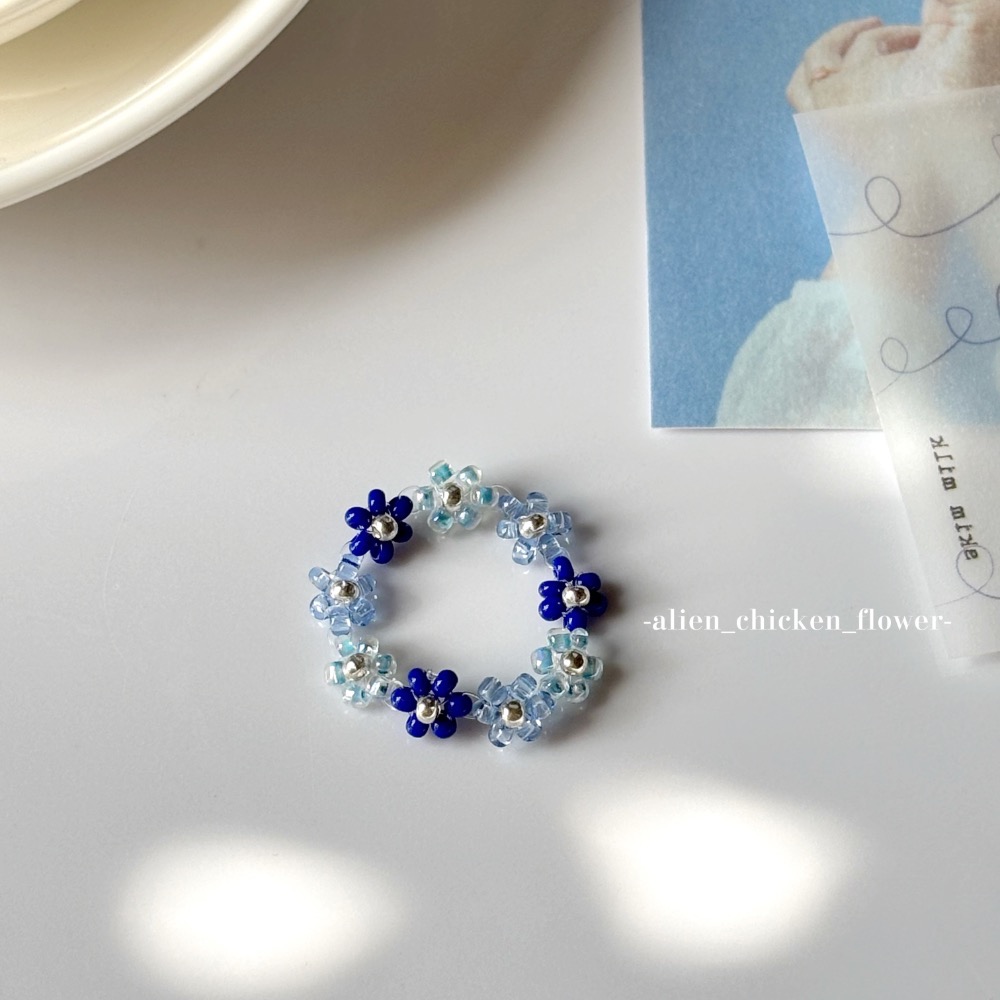 𝓐𝓬𝓯🍿外星家ㄟ串珠戒指·͜· ✨蔚藍早起童話🌬️系列·͜· 手工串珠·͜· 串珠戒指·͜· 戒指·͜·-規格圖7