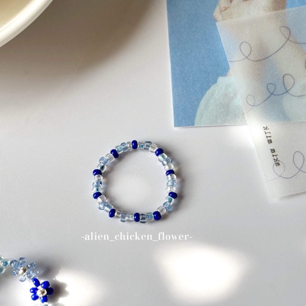 𝓐𝓬𝓯🍿外星家ㄟ串珠戒指·͜· ✨蔚藍早起童話🌬️系列·͜· 手工串珠·͜· 串珠戒指·͜· 戒指·͜·-規格圖7