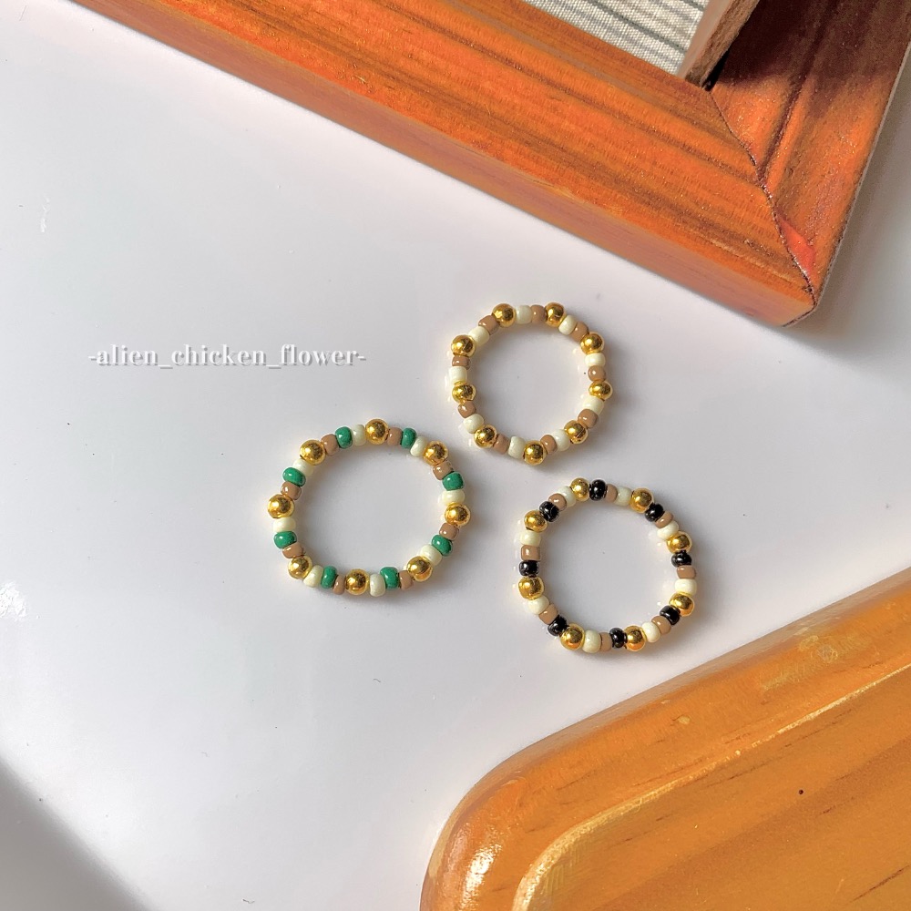 𝓐𝓬𝓯🍿外星家ㄟ串珠戒指·͜· 韓國雜貨飾品店氛圍✨串珠小戒指系列·͜· 手工串珠·͜· 串珠戒指·͜· 戒指-細節圖2