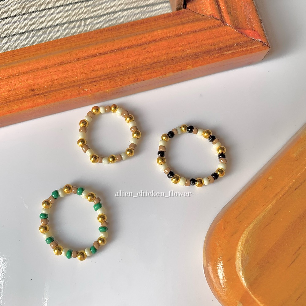 𝓐𝓬𝓯🍿外星家ㄟ串珠戒指·͜· 韓國雜貨飾品店氛圍✨串珠小戒指系列·͜· 手工串珠·͜· 串珠戒指·͜· 戒指-細節圖3