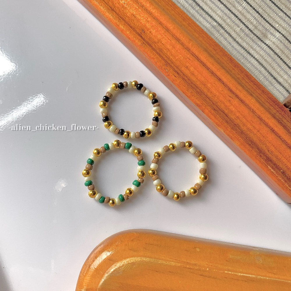 𝓐𝓬𝓯🍿外星家ㄟ串珠戒指·͜· 韓國雜貨飾品店氛圍✨串珠小戒指系列·͜· 手工串珠·͜· 串珠戒指·͜· 戒指-細節圖4