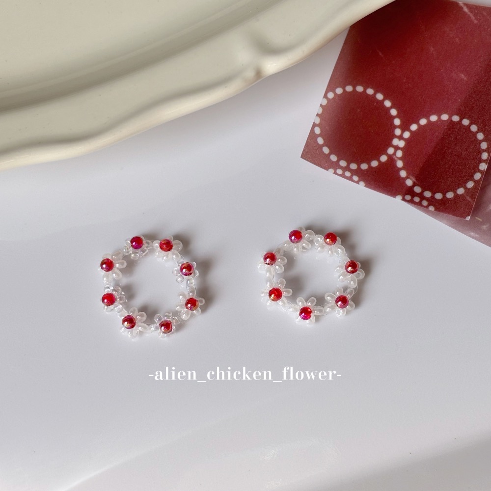 𝓐𝓬𝓯🍿外星家ㄟ串珠戒指·͜· 昭和時代の鮮奶油櫻桃蛋糕🍒🍰系列·͜· 手工串珠·͜· 串珠戒指·͜·-細節圖2