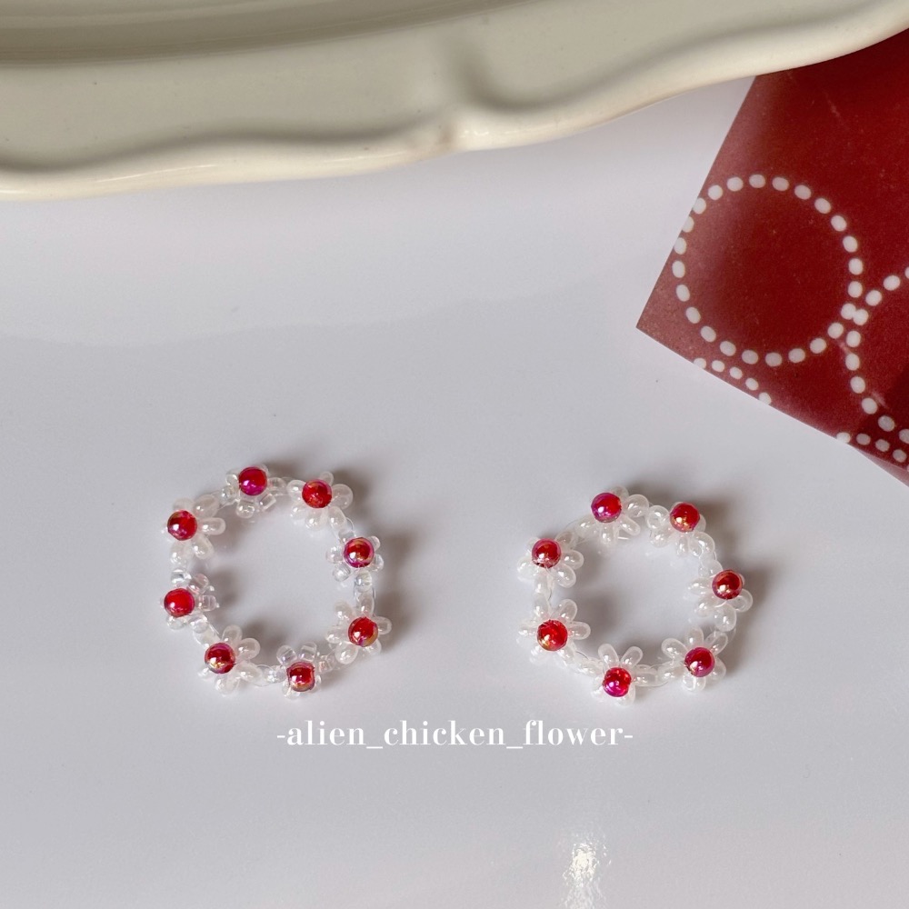 𝓐𝓬𝓯🍿外星家ㄟ串珠戒指·͜· 昭和時代の鮮奶油櫻桃蛋糕🍒🍰系列·͜· 手工串珠·͜· 串珠戒指·͜·-細節圖4