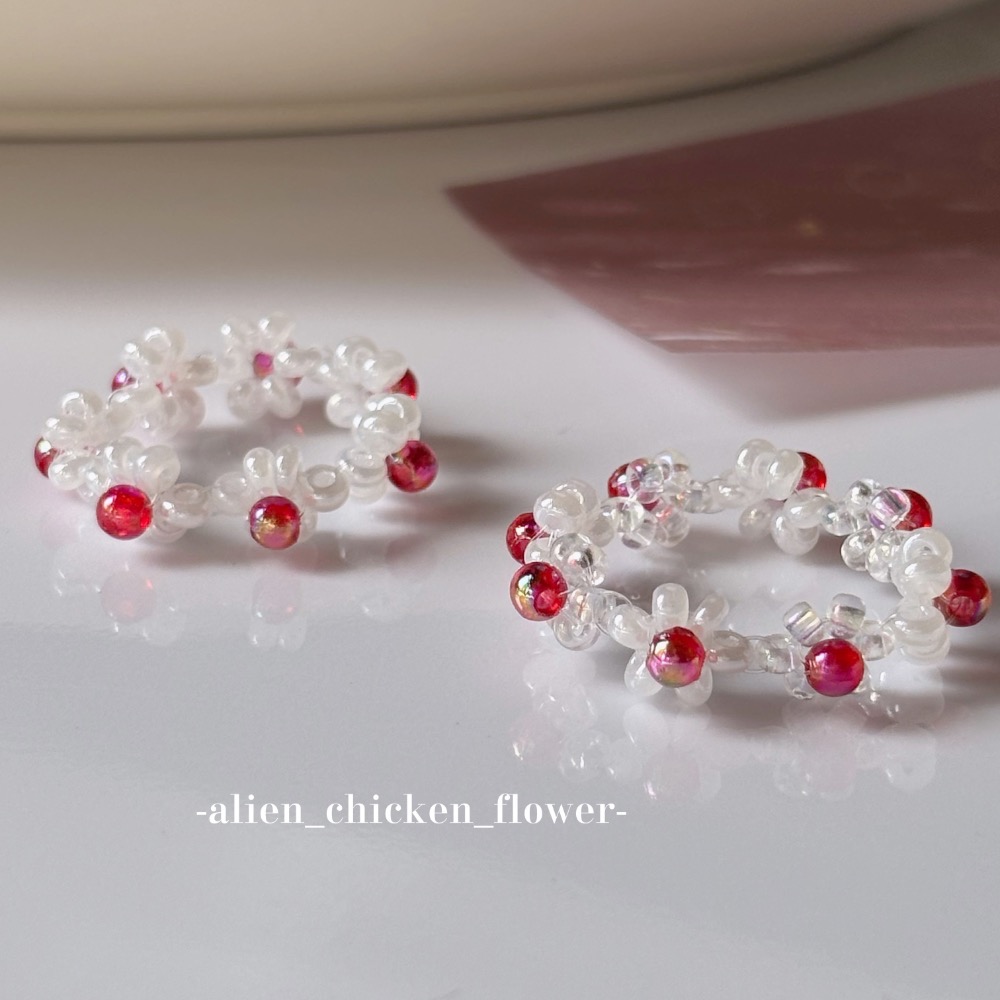 𝓐𝓬𝓯🍿外星家ㄟ串珠戒指·͜· 昭和時代の鮮奶油櫻桃蛋糕🍒🍰系列·͜· 手工串珠·͜· 串珠戒指·͜·-細節圖6