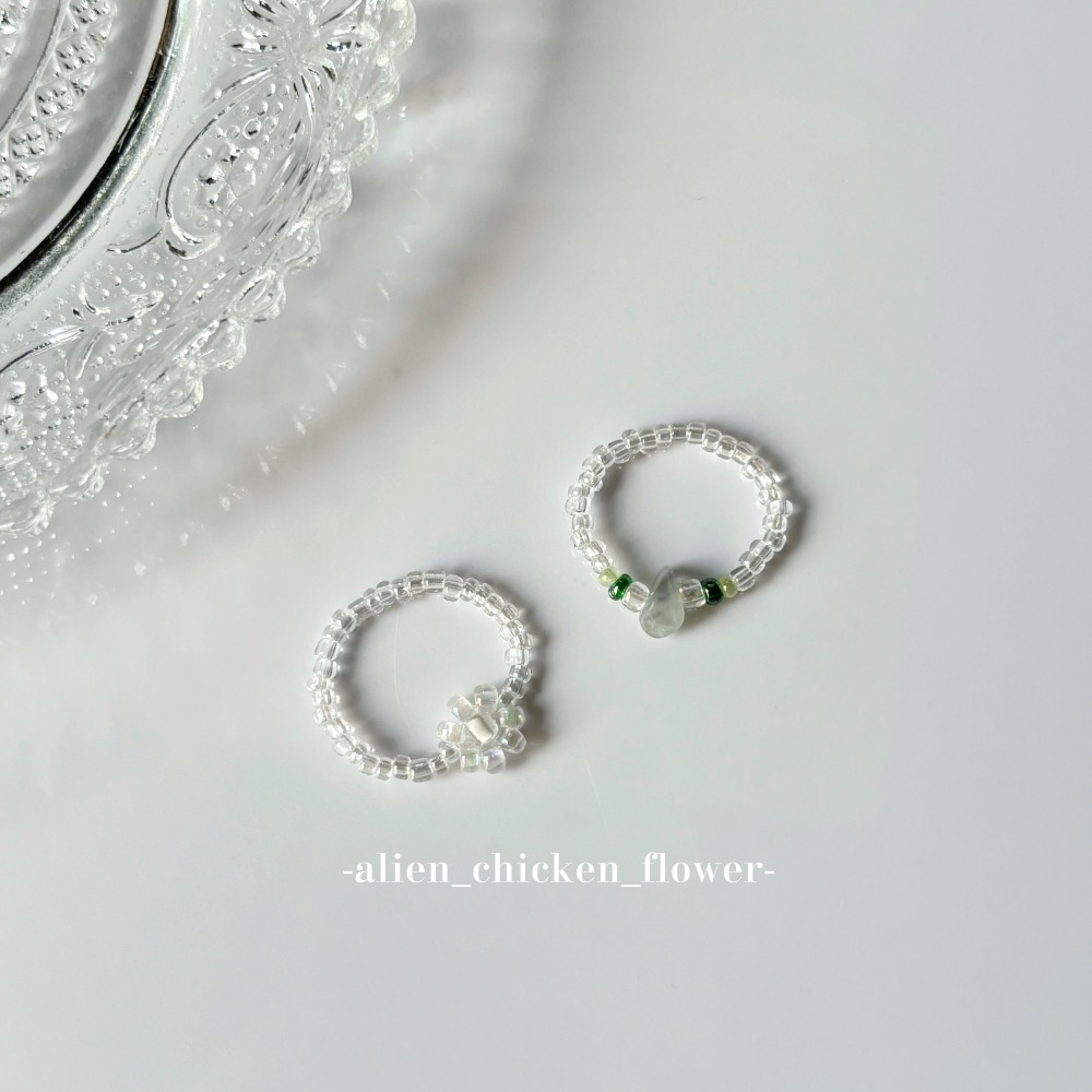 𝓐𝓬𝓯🍿外星家ㄟ串珠戒指·͜· 透明泡泡花🫧系列·͜· 手工串珠·͜· 串珠戒指·͜· 戒指·͜·-細節圖5
