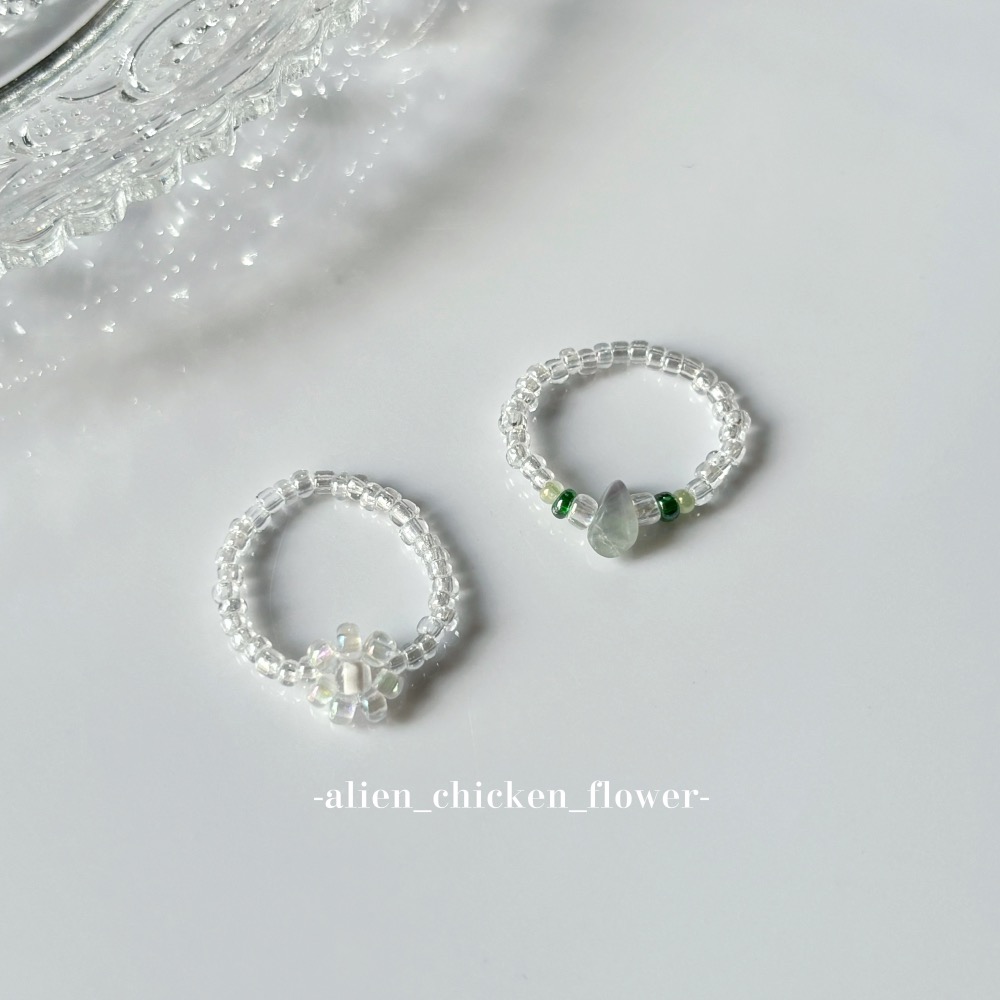 𝓐𝓬𝓯🍿外星家ㄟ串珠戒指·͜· 透明泡泡花🫧系列·͜· 手工串珠·͜· 串珠戒指·͜· 戒指·͜·-細節圖6
