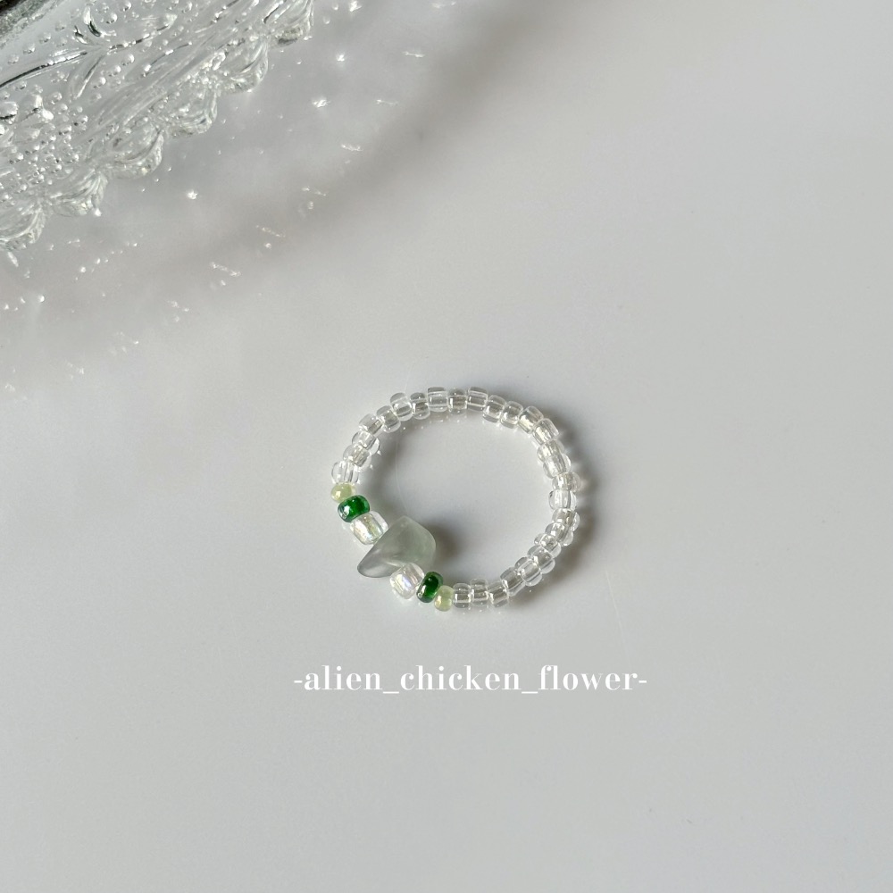 𝓐𝓬𝓯🍿外星家ㄟ串珠戒指·͜· 透明泡泡花🫧系列·͜· 手工串珠·͜· 串珠戒指·͜· 戒指·͜·-規格圖8
