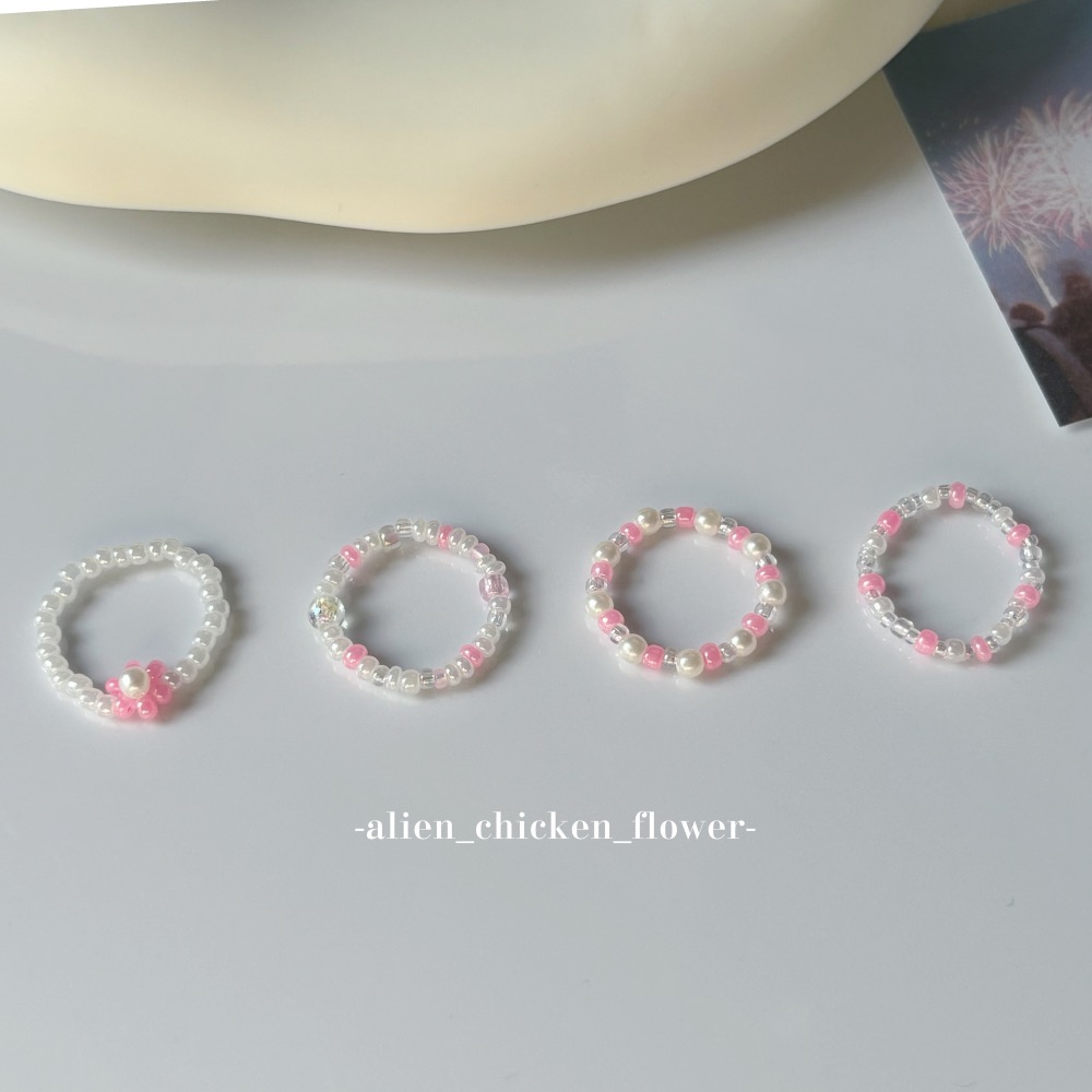 𝓐𝓬𝓯🍿外星家ㄟ串珠戒指·͜· 奶油飽和粉嫩嫩🎟️系列·͜· 手工串珠·͜· 串珠戒指·͜· 戒指·-細節圖2