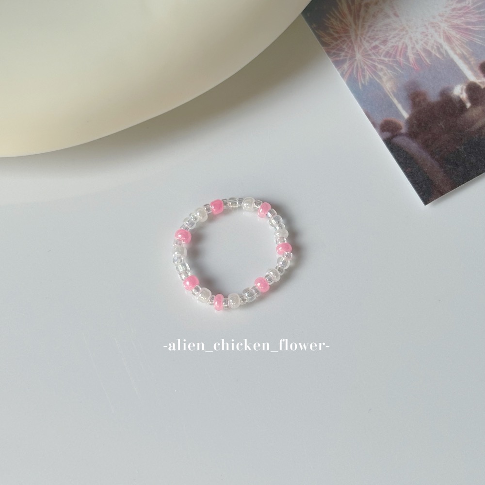 𝓐𝓬𝓯🍿外星家ㄟ串珠戒指·͜· 奶油飽和粉嫩嫩🎟️系列·͜· 手工串珠·͜· 串珠戒指·͜· 戒指·-規格圖5