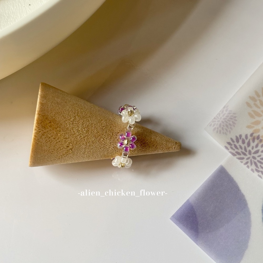 𝓐𝓬𝓯🍿外星家ㄟ串珠戒指·͜· 葡萄串串小花圈戒指🍇🫧· 手工串珠·͜· 串珠戒指·͜· 戒指·͜·-細節圖3