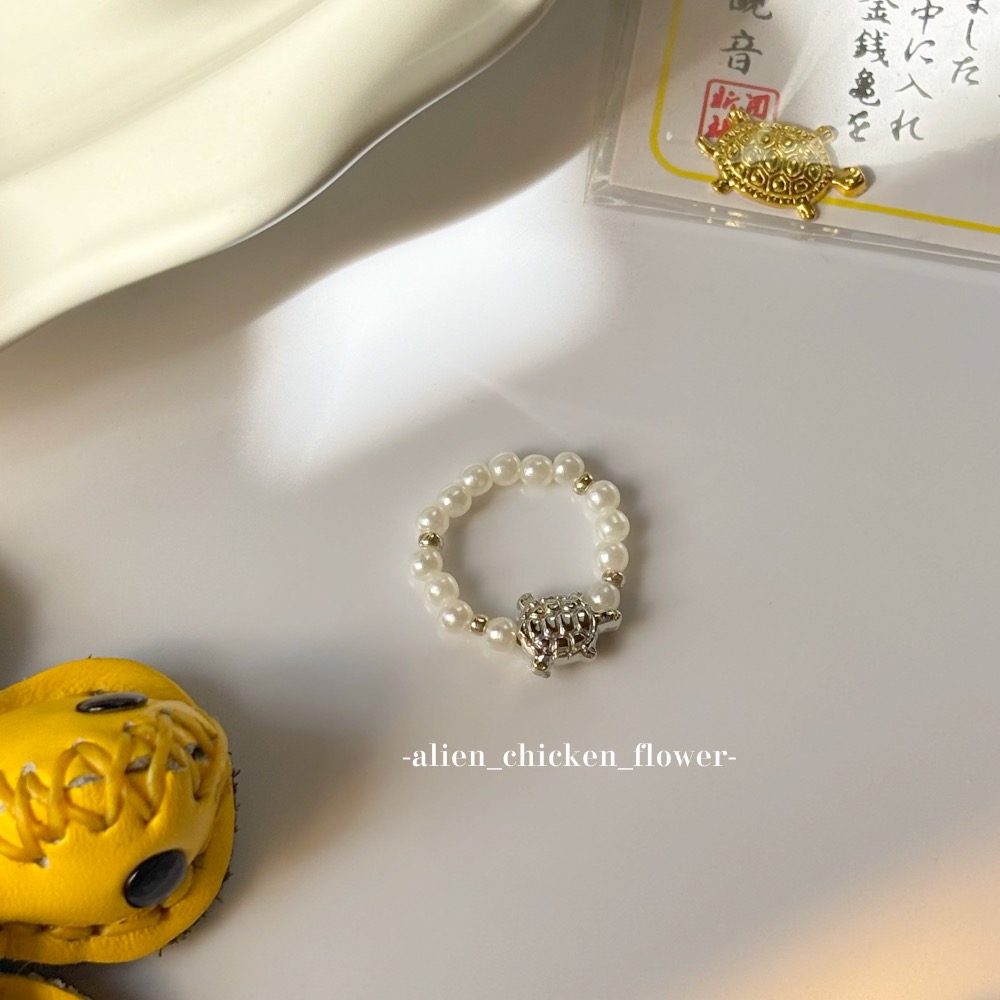 𝓐𝓬𝓯🍿外星家ㄟ串珠戒指·͜· 💰咬錢進來金銀龜🐢小戒指·͜· 手工串珠·͜· 串珠戒指·͜· 戒指·͜·-細節圖8