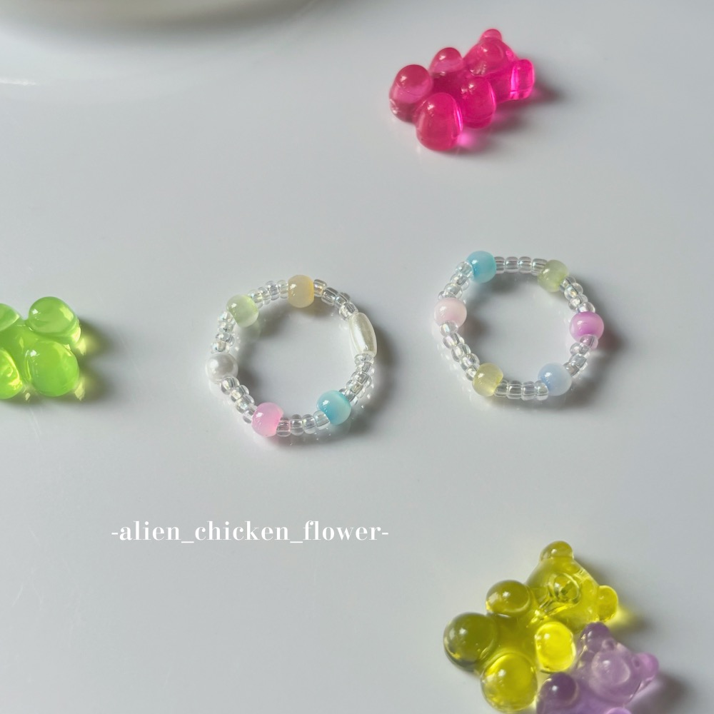 𝓐𝓬𝓯🍿外星家ㄟ串珠戒指·͜· 小熊們的糖果工廠🏭🍭✨· 手工串珠·͜· 串珠戒指·͜· 戒指·͜·-細節圖6