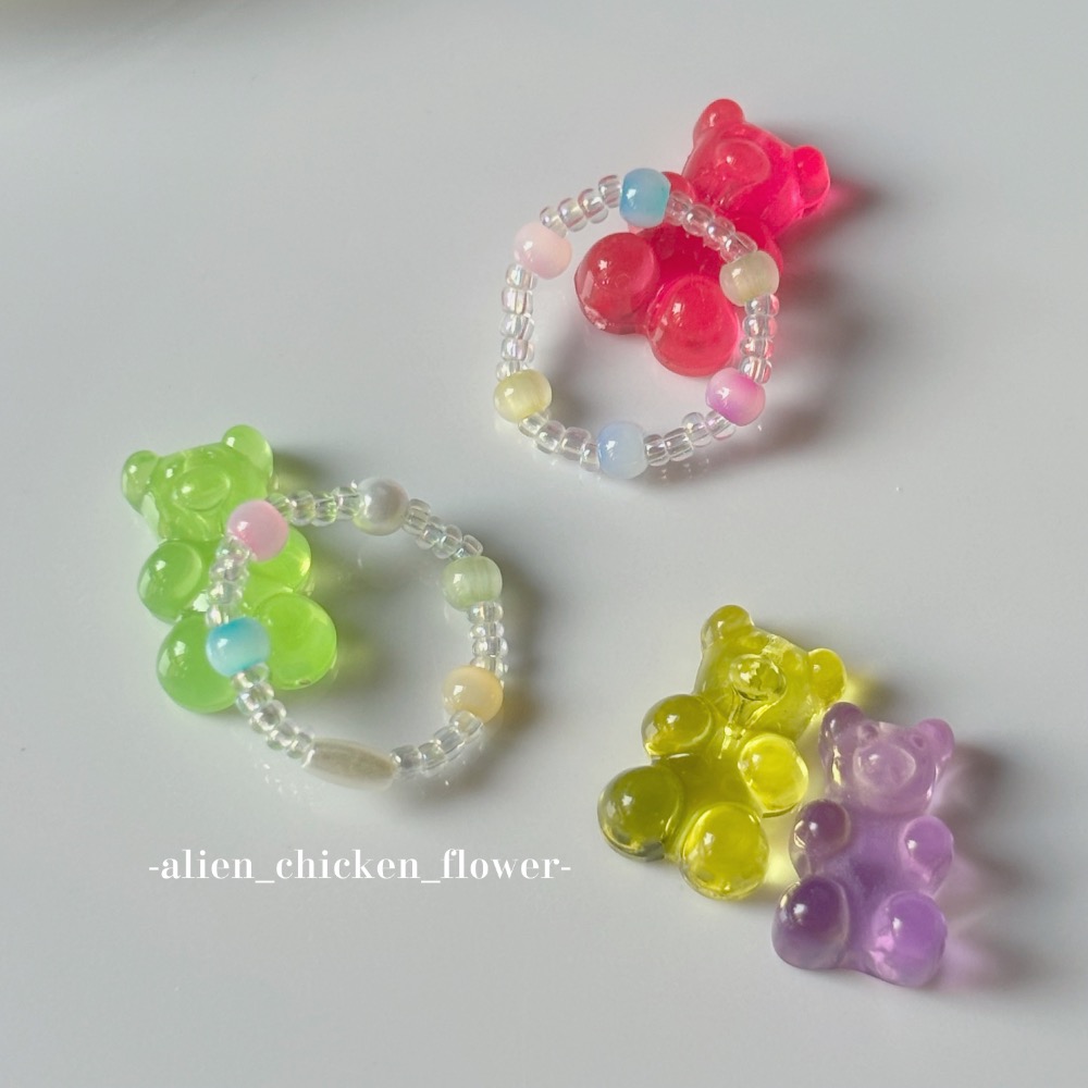 𝓐𝓬𝓯🍿外星家ㄟ串珠戒指·͜· 小熊們的糖果工廠🏭🍭✨· 手工串珠·͜· 串珠戒指·͜· 戒指·͜·-細節圖7