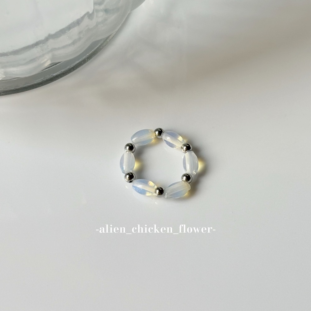 𝓐𝓬𝓯🍿外星家ㄟ串珠戒指·͜· 超好看ㄉ蛋白石小戒指✨· 手工串珠·͜· 串珠戒指·͜· 戒指·͜·-細節圖2
