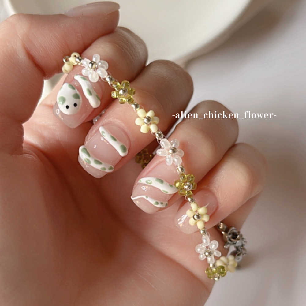𝓐𝓬𝓯🍿外星家ㄟ串珠手鍊·͜· 青花團簇🌱原創花圈手鏈·͜· 手工串珠·͜· 串珠手鍊·͜· 手鍊·͜·-細節圖4