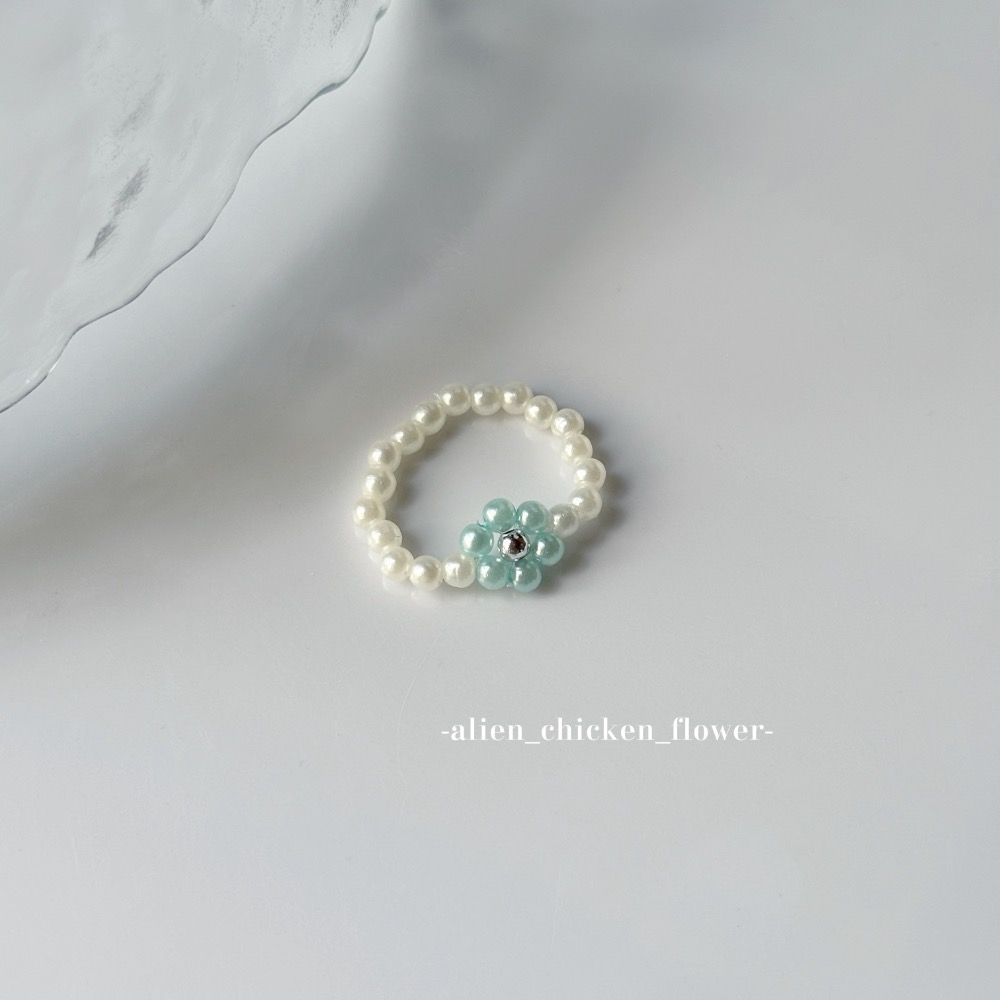 𝓐𝓬𝓯🍿外星家ㄟ串珠戒指·͜· ✨薄荷花結🩵🎀系列·͜· 手工串珠·͜· 串珠戒指·͜· 戒指·͜·-細節圖7