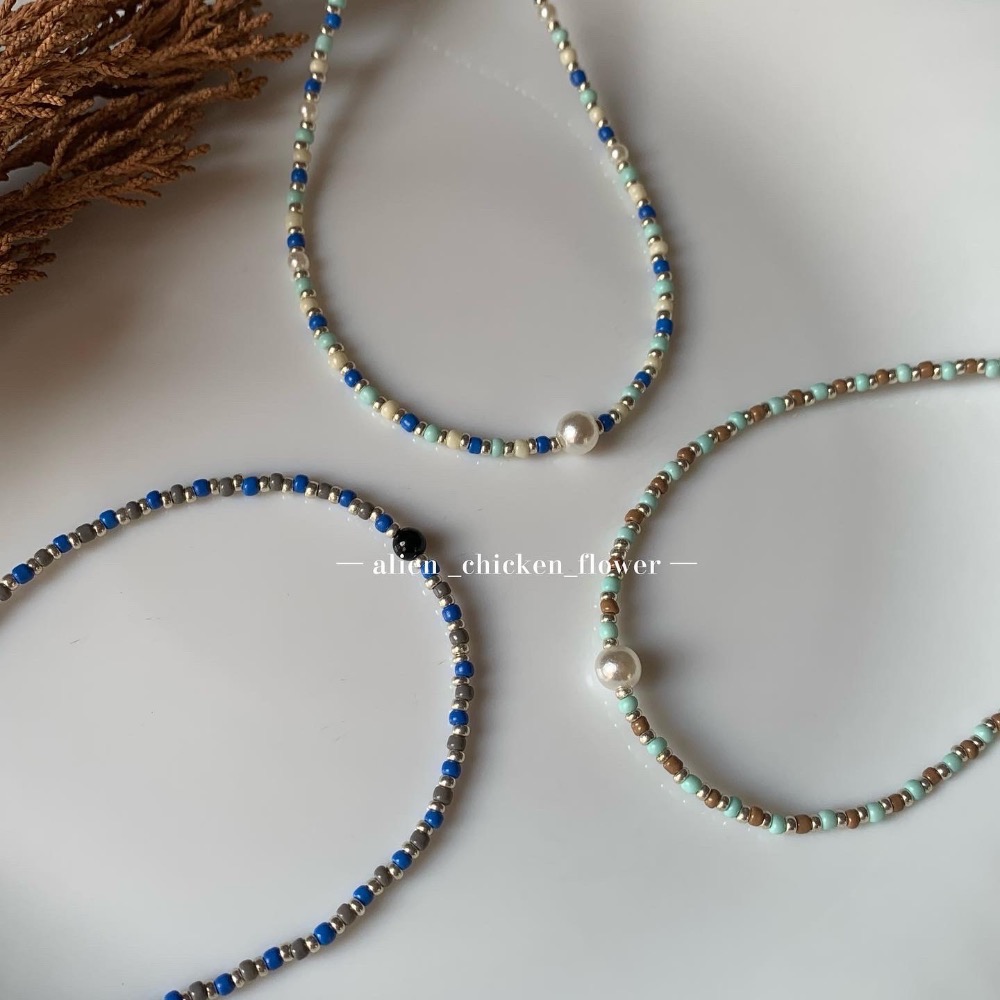 ￼𝓐𝓬𝓯🍿外星家ㄟ串珠項鍊·͜· 落葉知秋🍂·͜· 手工串珠·͜· 串珠項鍊·͜· 項鍊·͜·韓系串珠項鍊-細節圖2