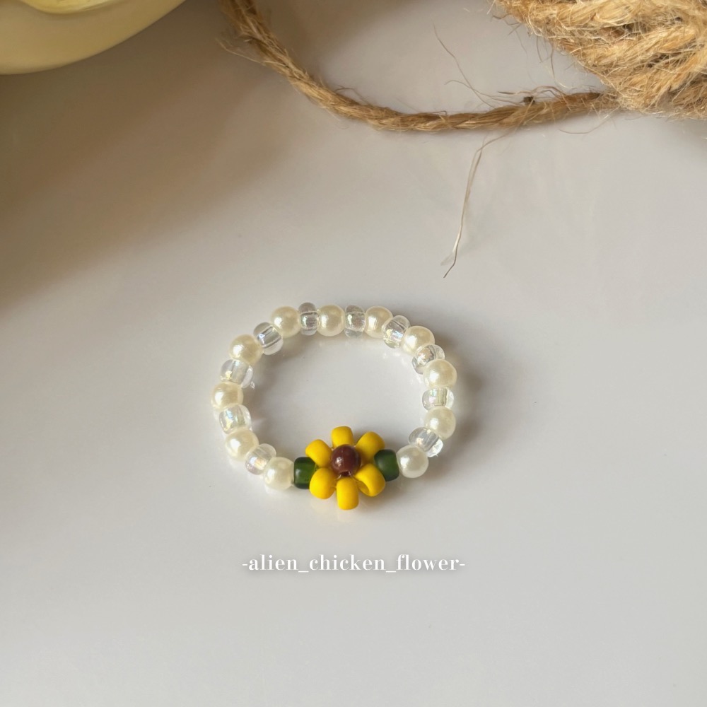 𝓐𝓬𝓯🍿外星家ㄟ串珠戒指·͜· 向日葵花田🌻系列·͜· 手工串珠·͜· 串珠戒指·͜· 戒指·͜·-細節圖8