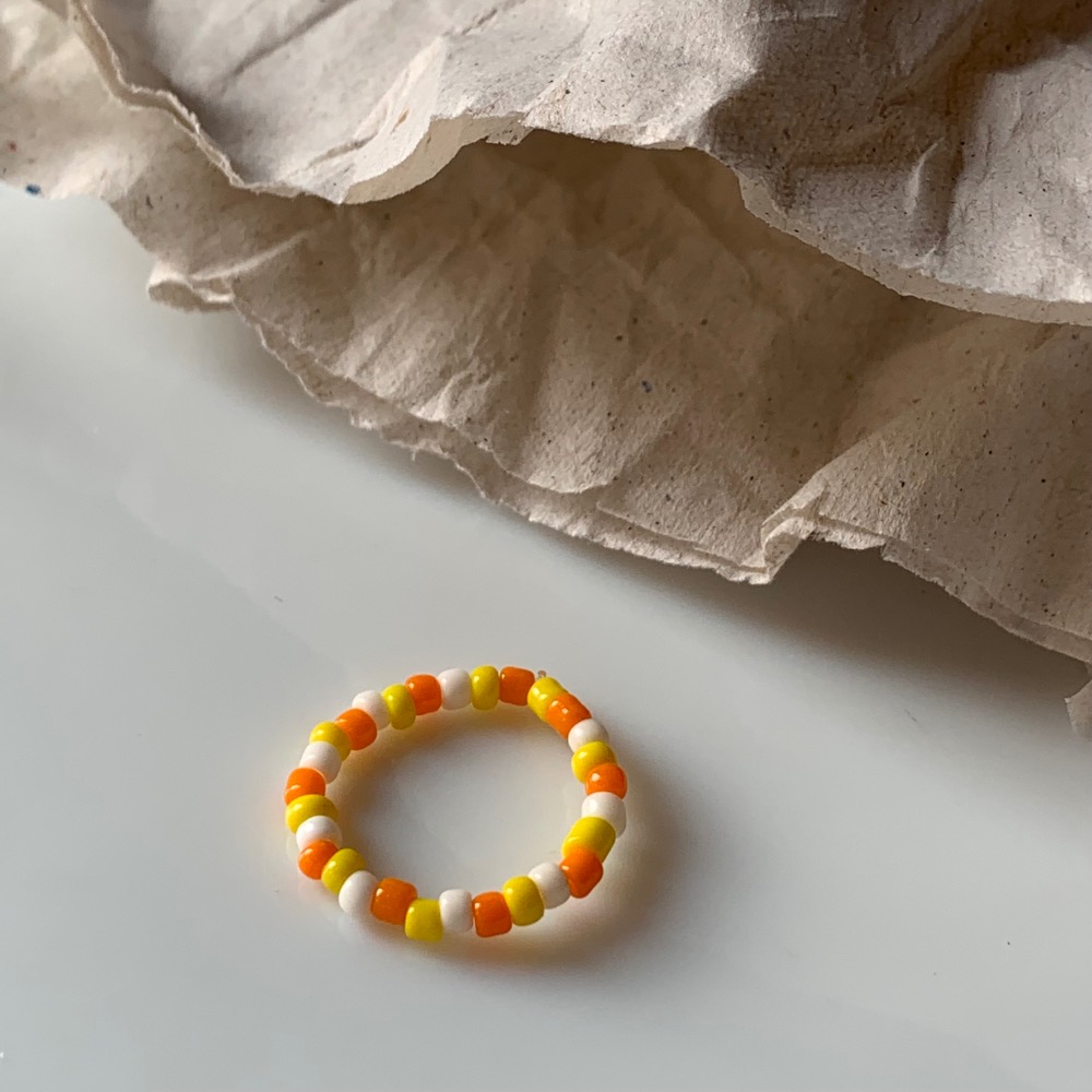 𝓐𝓬𝓯·͜· 外星家ㄟ串珠戒指·͜· 橘子の優格🍊系列·͜· 手工串珠·͜· 串珠戒指·͜· 橘子·͜·-細節圖3