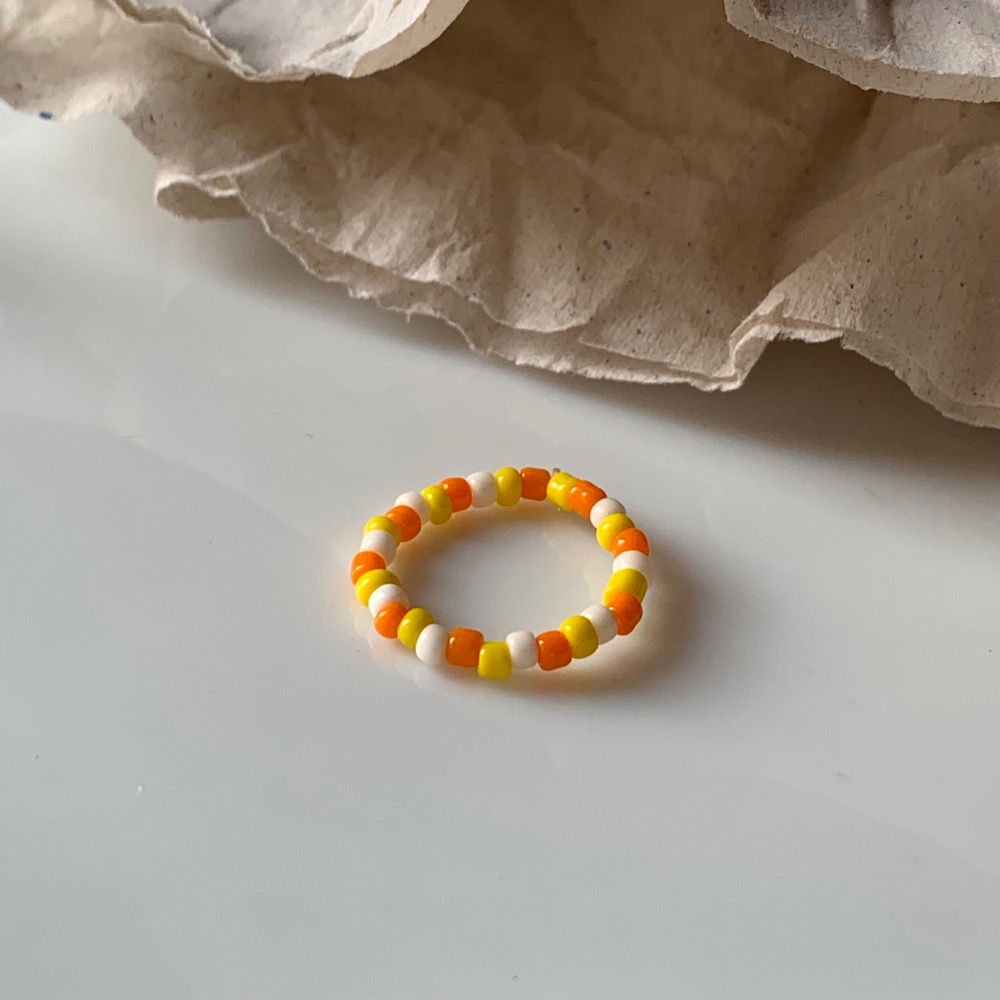 𝓐𝓬𝓯·͜· 外星家ㄟ串珠戒指·͜· 橘子の優格🍊系列·͜· 手工串珠·͜· 串珠戒指·͜· 橘子·͜·-細節圖4