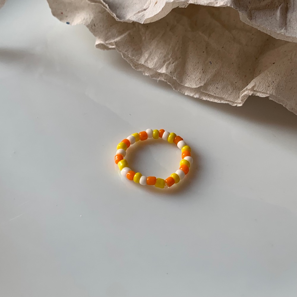 𝓐𝓬𝓯·͜· 外星家ㄟ串珠戒指·͜· 橘子の優格🍊系列·͜· 手工串珠·͜· 串珠戒指·͜· 橘子·͜·-規格圖5