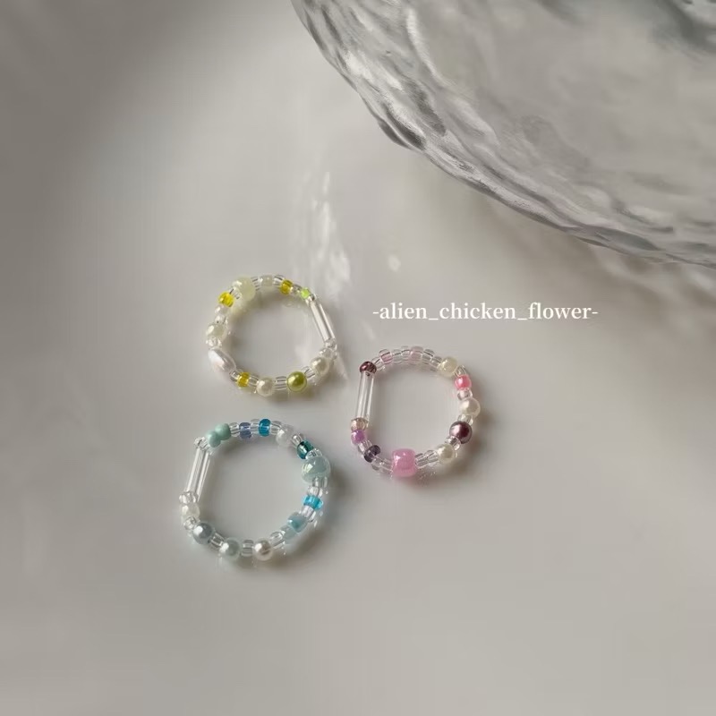 𝓐𝓬𝓯🍿外星家ㄟ串珠戒指·͜· 美人魚ㄉ友誼戒指·͜· 手工串珠·͜· 串珠戒指·͜· 戒指·͜·-細節圖2