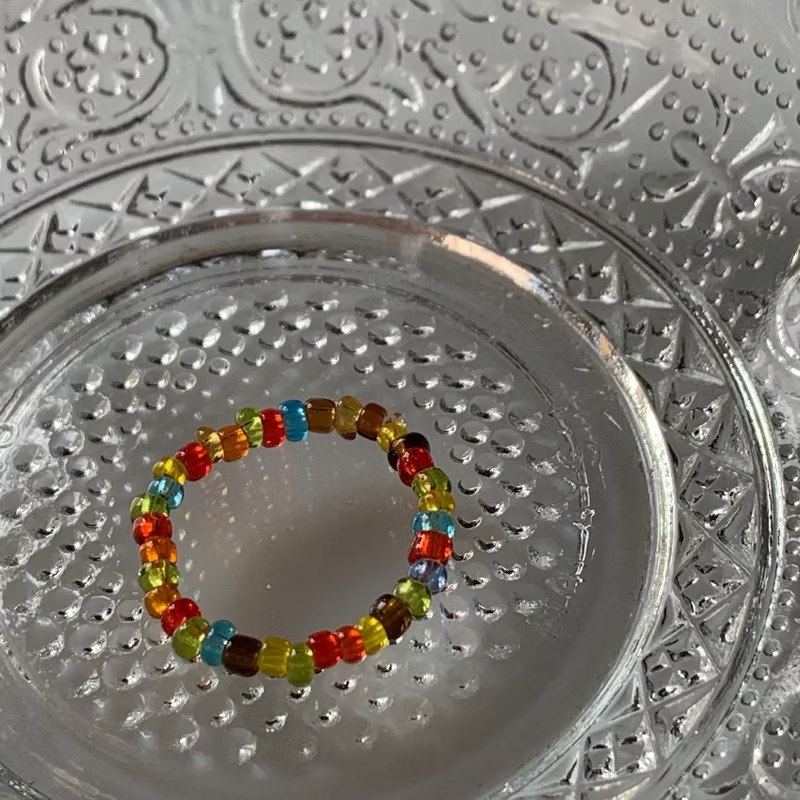 𝓐𝓬𝓯🍿外星家ㄟ串珠戒指·͜·復古糖果系列·͜· 手工串珠·͜· 串珠戒指·͜· 復古戒指·͜·復古-細節圖3