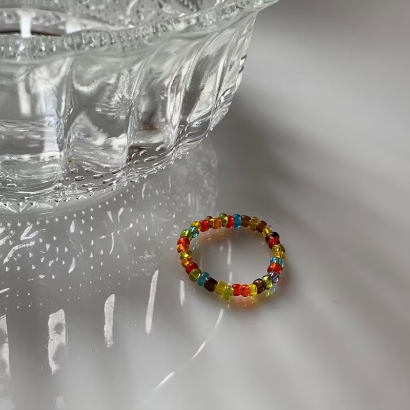 𝓐𝓬𝓯🍿外星家ㄟ串珠戒指·͜·復古糖果系列·͜· 手工串珠·͜· 串珠戒指·͜· 復古戒指·͜·復古-規格圖3