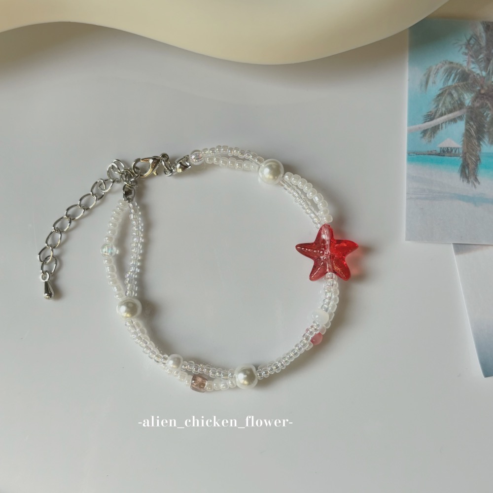 𝓐𝓬𝓯🍿外星家ㄟ串珠手鍊·͜· 自由ㄉ海洋世界之星🐚🌊原創串珠手鏈· 手工串珠·͜· 串珠手鍊·͜· 手鍊·-規格圖7