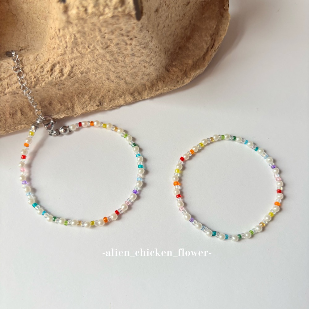 𝓐𝓬𝓯🍿外星家ㄟ串珠手鍊·͜· 大家許願ㄉ七彩小精靈🧚🏻‍♀️手鏈款系列·͜· 手工串珠·͜·串珠手鍊·͜·-細節圖2