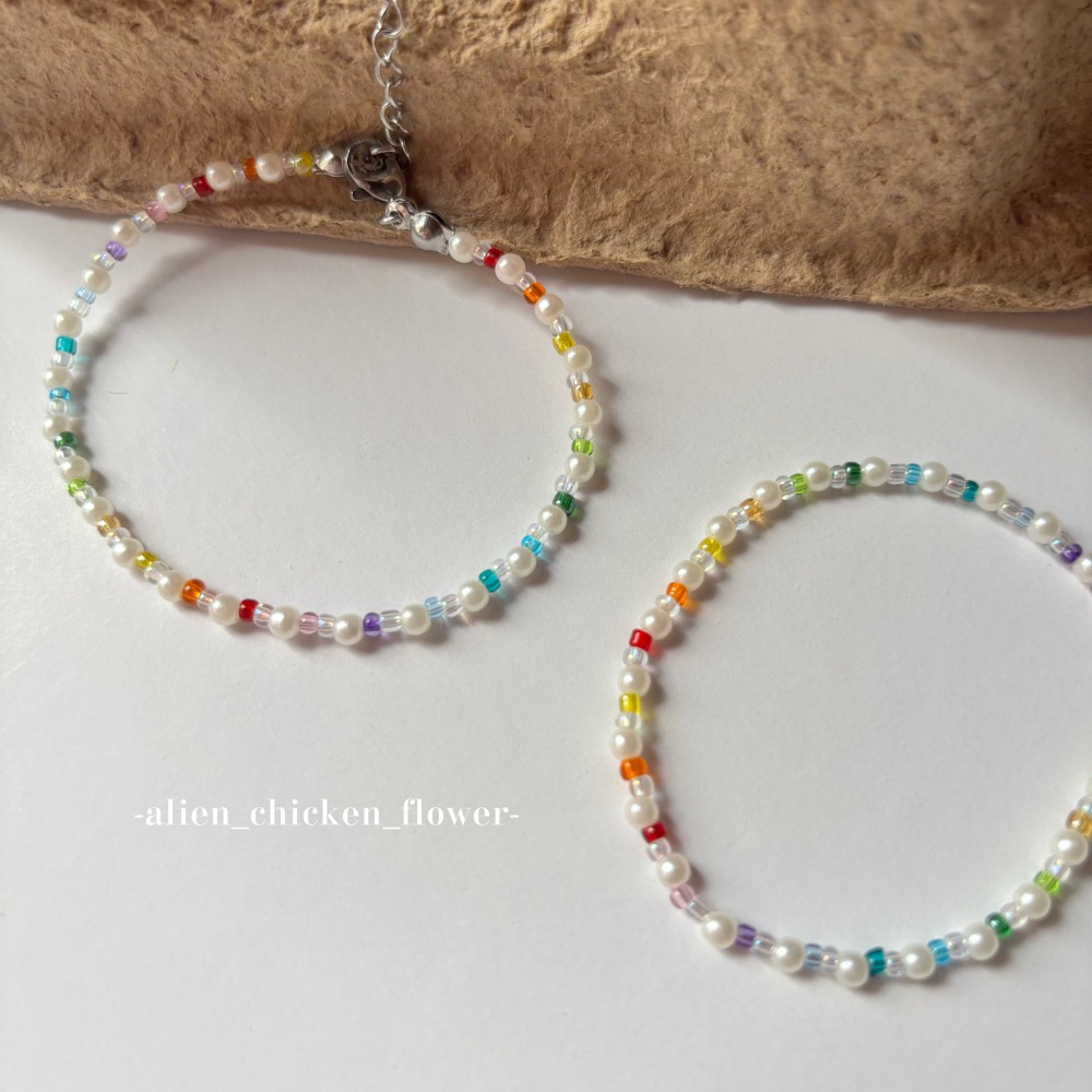 𝓐𝓬𝓯🍿外星家ㄟ串珠手鍊·͜· 大家許願ㄉ七彩小精靈🧚🏻‍♀️手鏈款系列·͜· 手工串珠·͜·串珠手鍊·͜·-細節圖4
