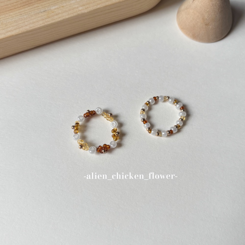 𝓐𝓬𝓯🍿外星家ㄟ串珠戒指·͜· 秋雪小花🍂☃️系列·͜· 手工串珠·͜· 串珠戒指·͜· 戒指·͜·-細節圖4