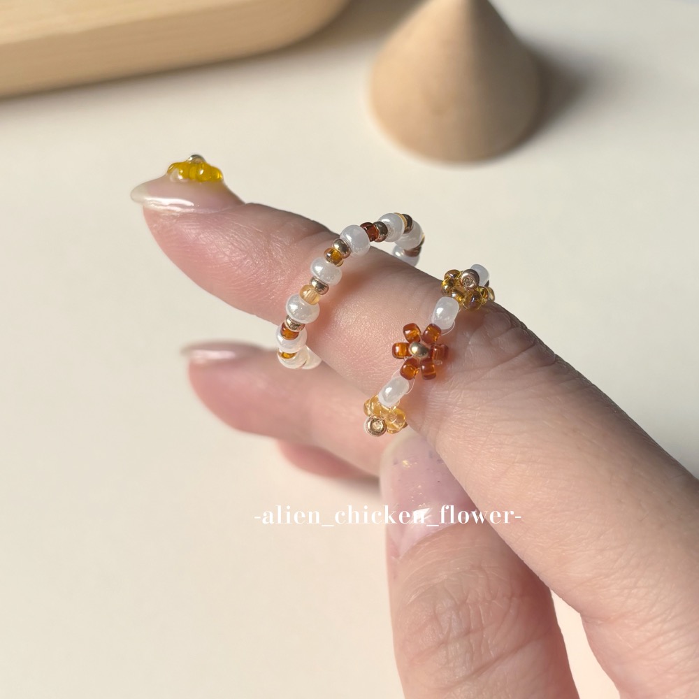𝓐𝓬𝓯🍿外星家ㄟ串珠戒指·͜· 秋雪小花🍂☃️系列·͜· 手工串珠·͜· 串珠戒指·͜· 戒指·͜·-細節圖8