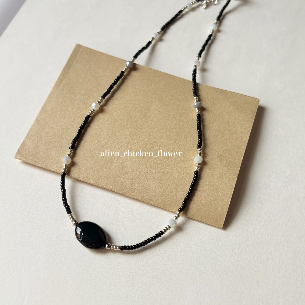 𝓐𝓬𝓯🍿外星家ㄟ串珠項鍊·͜· 尋覓者ㄉ靜默構圖⏱️原創串珠項鏈·͜· 手工串珠·͜· 串珠項鍊·͜· 項鍊-細節圖2