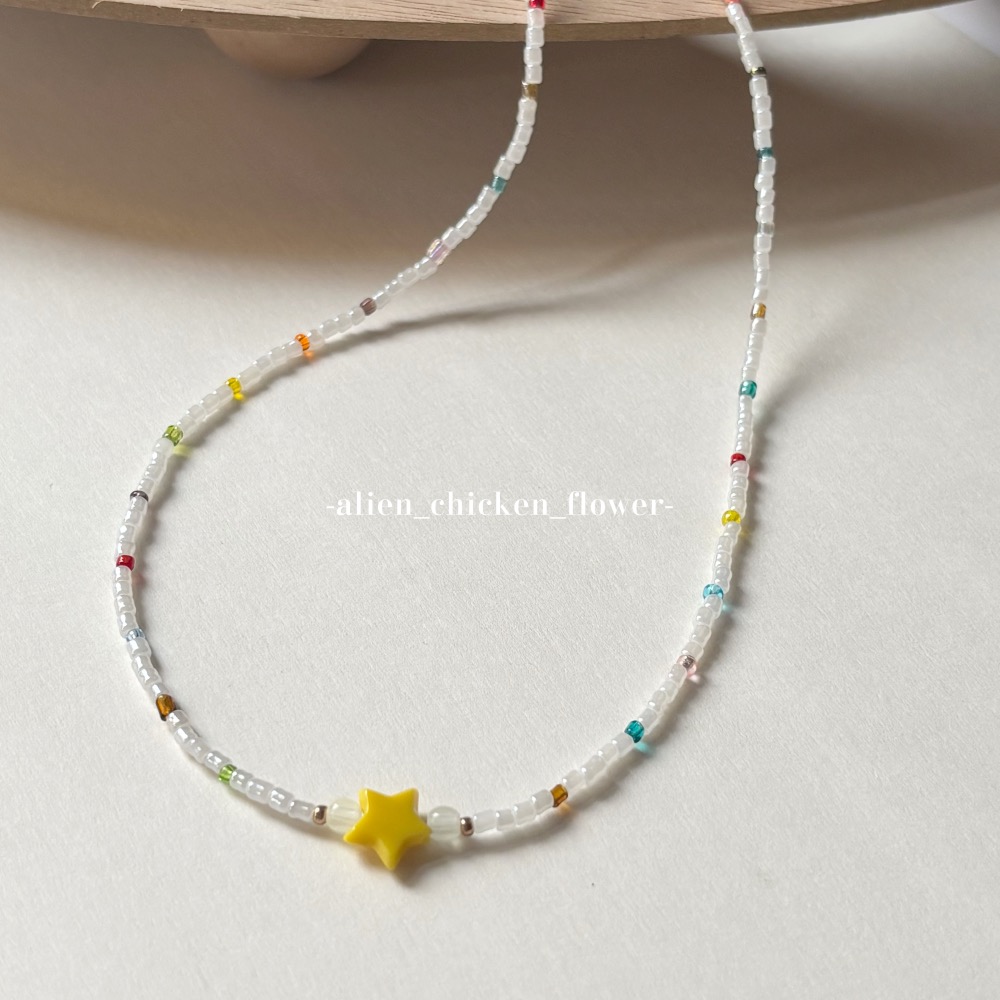 𝓐𝓬𝓯🍿外星家ㄟ串珠項鍊·͜· 繽紛糖果無敵星星💫原創串珠項鏈·͜· 手工串珠·͜· 串珠項鍊·͜· 項鍊-細節圖5