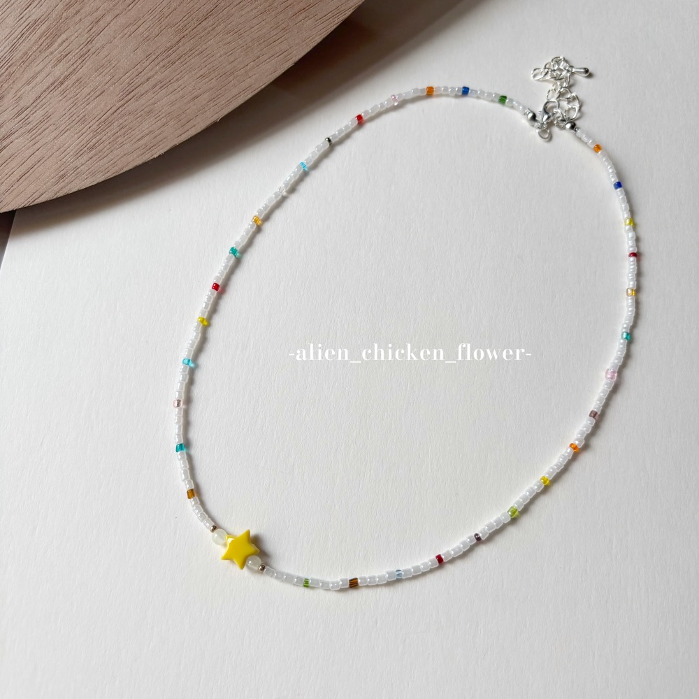 𝓐𝓬𝓯🍿外星家ㄟ串珠項鍊·͜· 繽紛糖果無敵星星💫原創串珠項鏈·͜· 手工串珠·͜· 串珠項鍊·͜· 項鍊-細節圖7