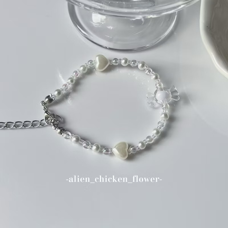 𝓐𝓬𝓯🍿外星家ㄟ串珠手鍊·͜· 白色愛心聖代糖果杯🍨✨· 手工串珠·͜· 串珠手鍊·͜· 手鍊·͜· 手環-規格圖8