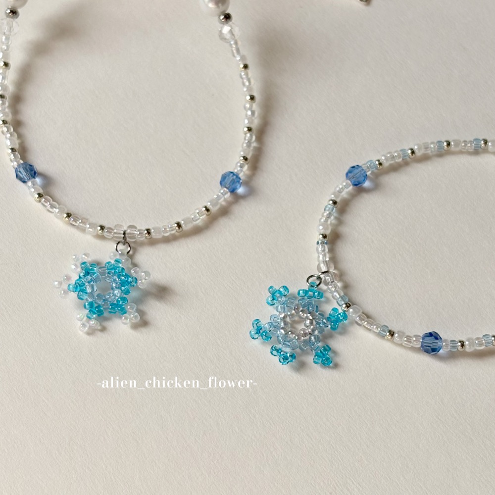 𝓐𝓬𝓯🍿外星家ㄟ串珠項鍊·͜· ⛄️雪花飄飄❄️原創串珠項鏈系列·͜· 手工串珠·͜· 串珠項鍊·͜· 項鍊-細節圖4