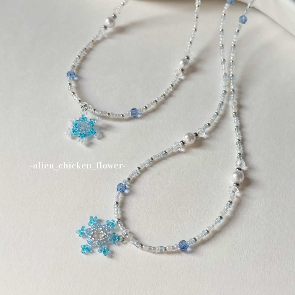 𝓐𝓬𝓯🍿外星家ㄟ串珠項鍊·͜· ⛄️雪花飄飄❄️原創串珠項鏈系列·͜· 手工串珠·͜· 串珠項鍊·͜· 項鍊-細節圖6