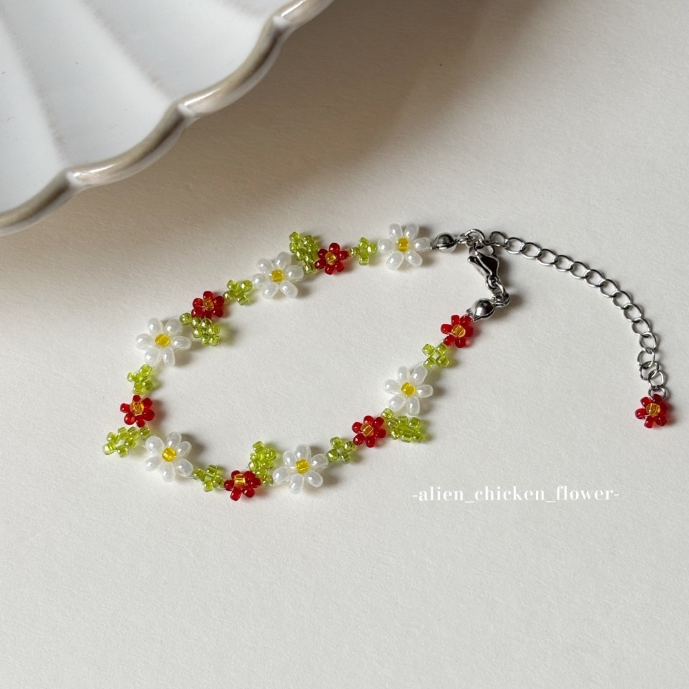 𝓐𝓬𝓯🍿外星家ㄟ串珠手鍊·͜· 🍓莓果甜園小花原創串珠手鏈·͜· 手工串珠·͜· 串珠手鏈· 小花手鍊·͜·-細節圖6