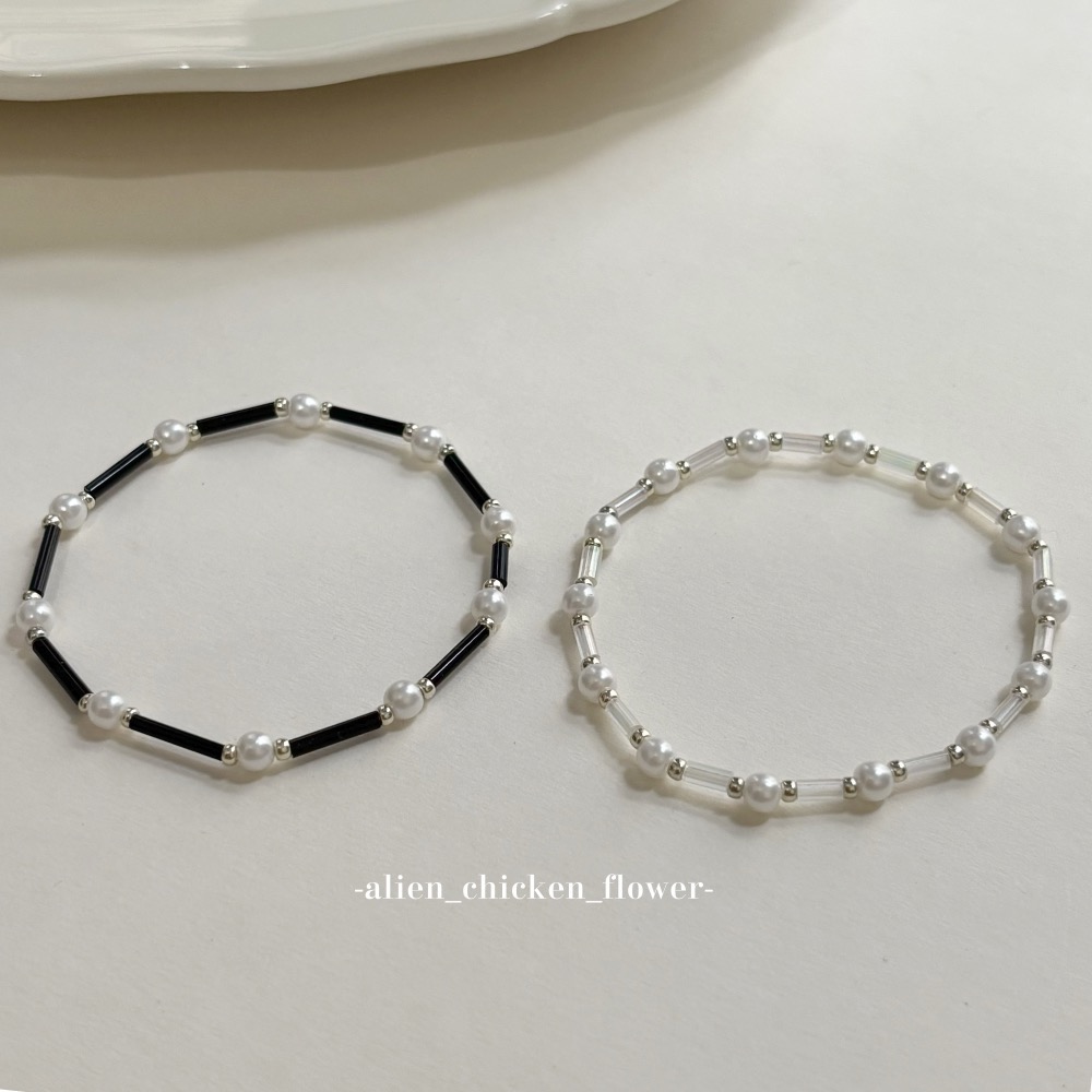 𝓐𝓬𝓯🍿外星家ㄟ串珠手鍊·͜· 💫日常黑白溫柔光🌙在袖口系列原創串珠手鍊·串珠手鏈· 手鍊·͜· 手環-細節圖3