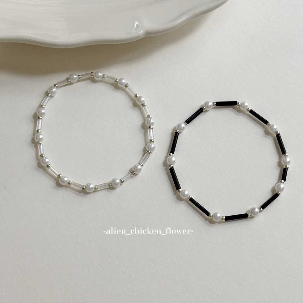 𝓐𝓬𝓯🍿外星家ㄟ串珠手鍊·͜· 💫日常黑白溫柔光🌙在袖口系列原創串珠手鍊·串珠手鏈· 手鍊·͜· 手環-細節圖5
