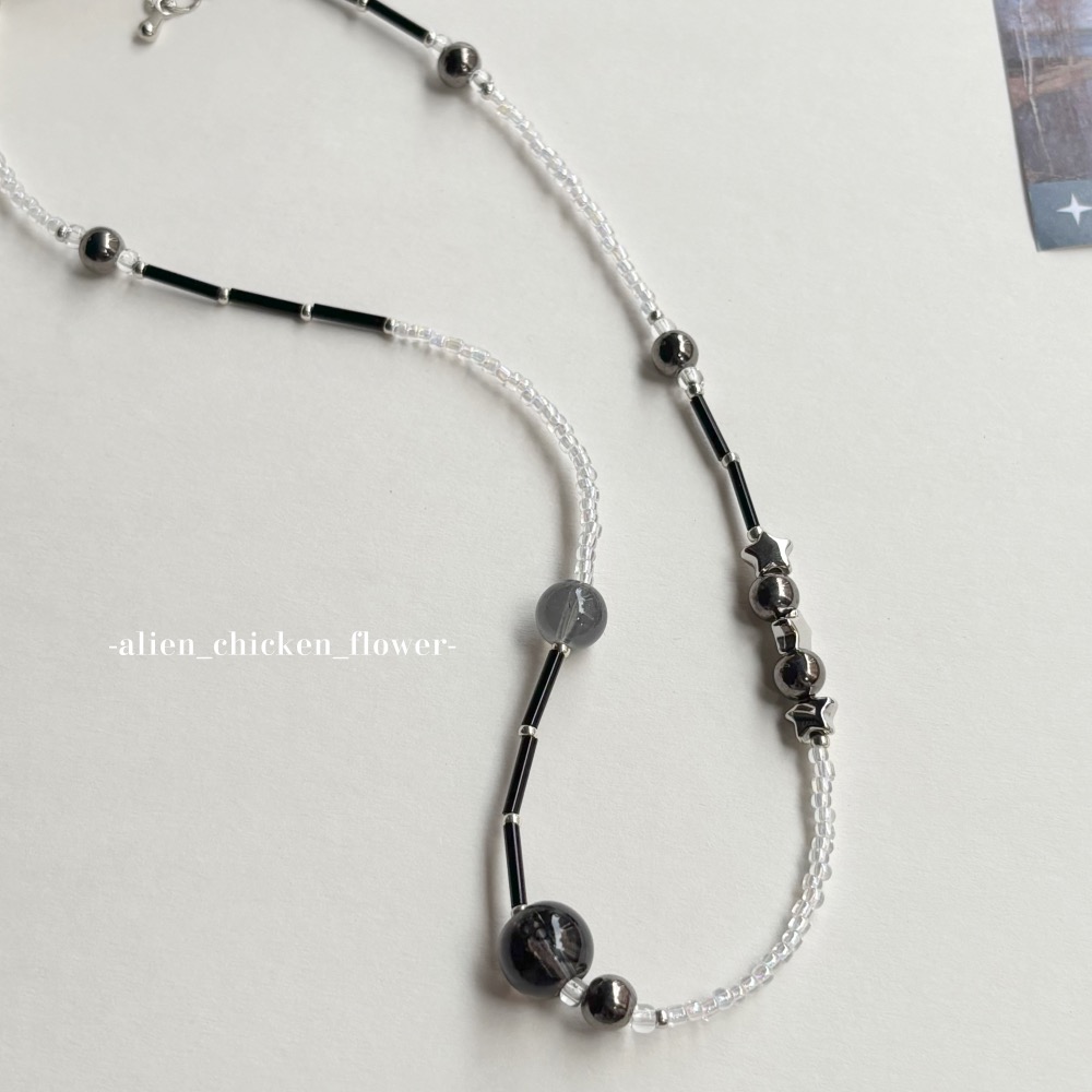 𝓐𝓬𝓯🍿外星家ㄟ串珠項鍊·͜· 🪐黑洞銀河系🌙原創串珠項鍊·͜· 手工串珠·͜· 串珠項鍊·͜· 項鍊·͜·-細節圖2