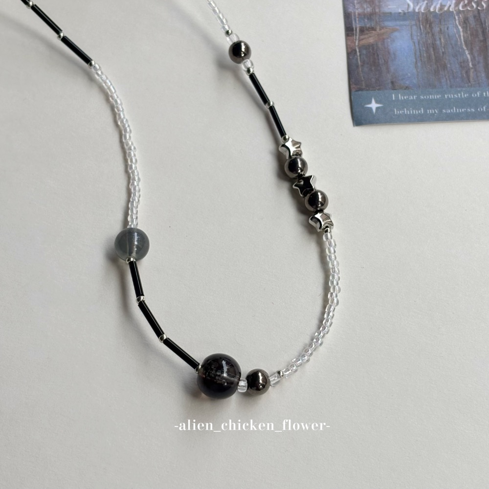 𝓐𝓬𝓯🍿外星家ㄟ串珠項鍊·͜· 🪐黑洞銀河系🌙原創串珠項鍊·͜· 手工串珠·͜· 串珠項鍊·͜· 項鍊·͜·-細節圖3