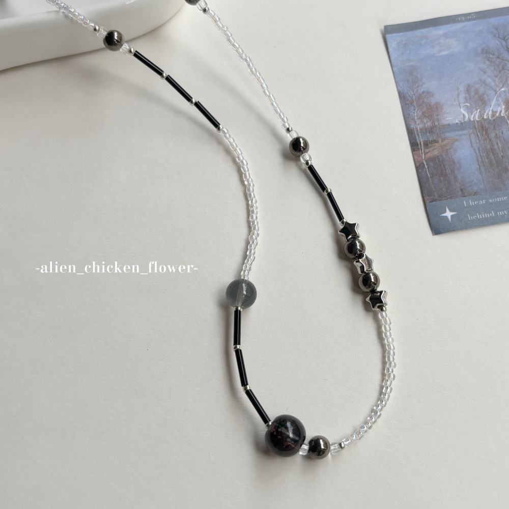 𝓐𝓬𝓯🍿外星家ㄟ串珠項鍊·͜· 🪐黑洞銀河系🌙原創串珠項鍊·͜· 手工串珠·͜· 串珠項鍊·͜· 項鍊·͜·-細節圖5