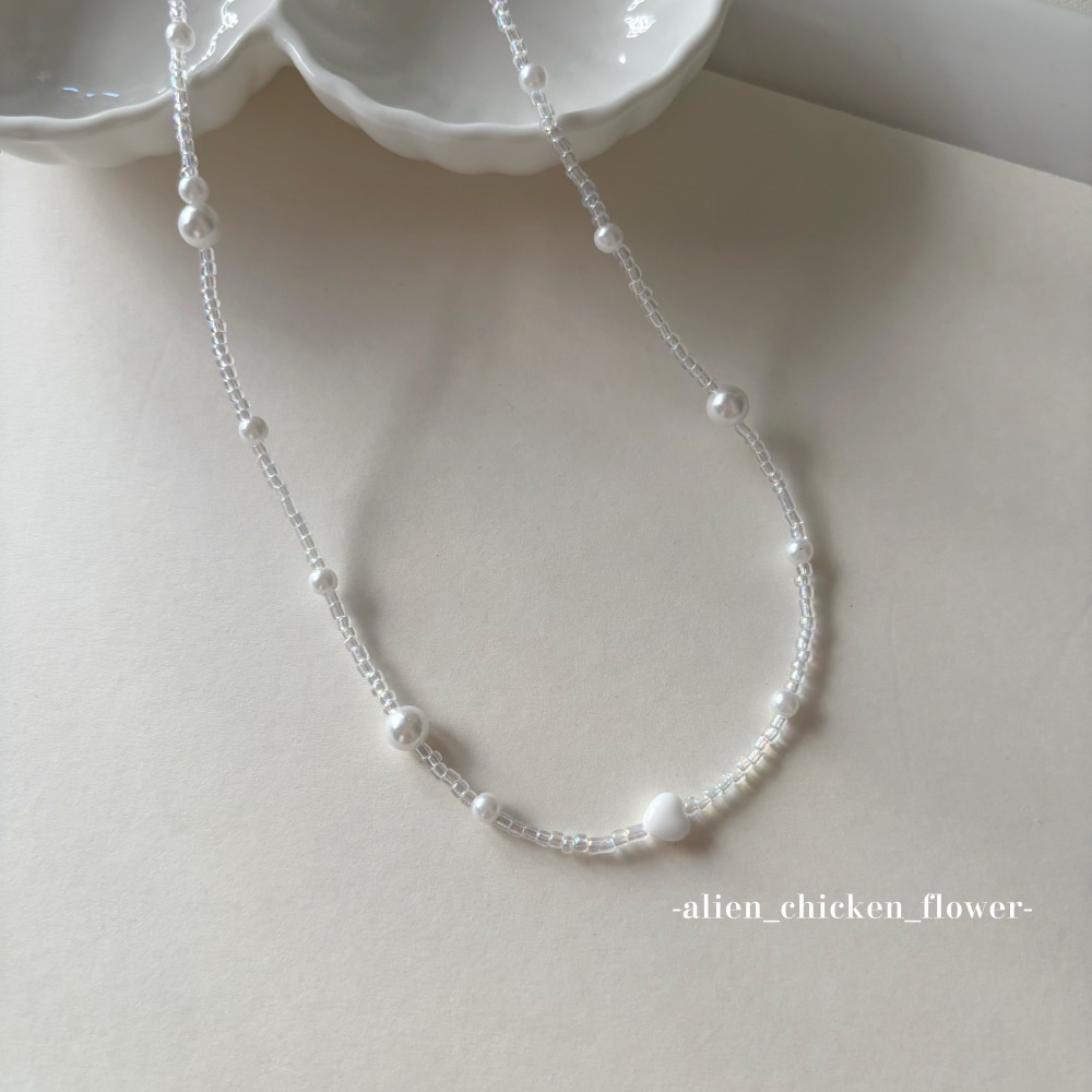 𝓐𝓬𝓯🍿外星家ㄟ串珠項鍊·͜· 被我藏起來的雪白愛心⛄️🤍✨原創串珠項鍊· 手工串珠·͜· 串珠項鍊·͜·-細節圖4