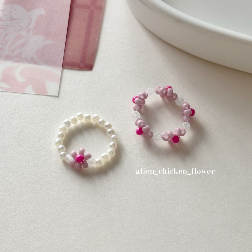 𝓐𝓬𝓯🍿外星家ㄟ串珠戒指·͜· 櫻花雲朵🌸☁️系列串珠戒指·͜· 手工串珠·͜· 串珠戒指·͜· 戒指·͜·-細節圖6