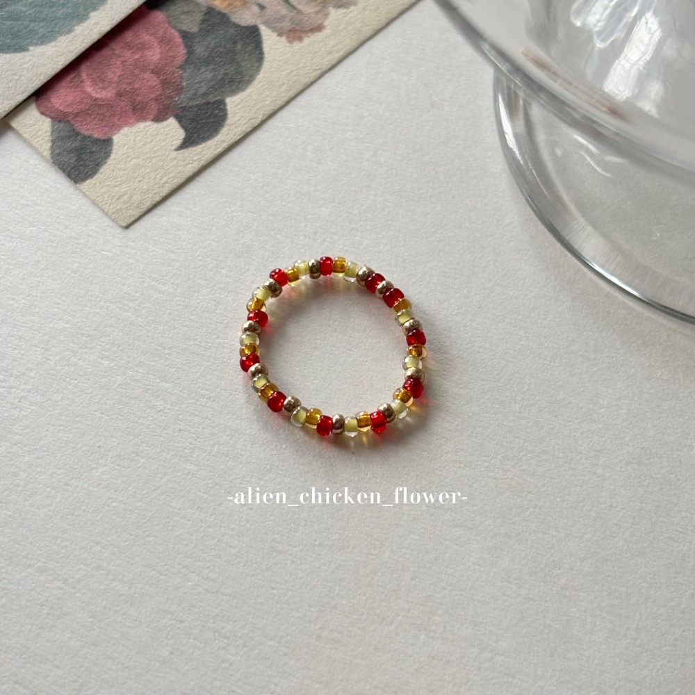 𝓐𝓬𝓯🍿外星家ㄟ串珠戒指·͜· 暖陽春意🎋系列串珠戒指· 手工串珠·͜· 串珠戒指·͜· 花朵戒指·͜·-規格圖10